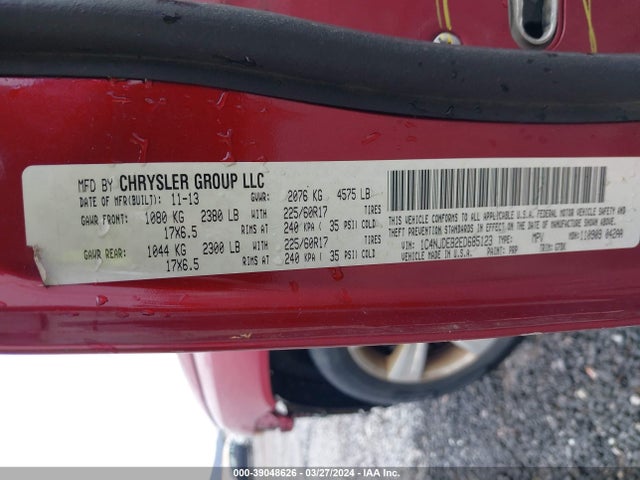 Jeep Compass Latitude 2014 1C4NJDEB2ED685123 Image 9