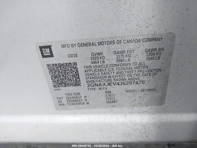 Chevrolet EQUINOX LT 2018 2GNAXJEV4J6297476 Image 9