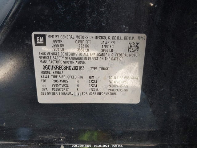 Chevrolet Silverado 1500 2lt 2017 3GCUKREC8HG203163 Image 9
