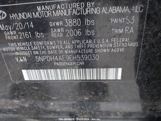Hyundai ELANTRA SE 2014 5NPDH4AE9EH539030 Image 9