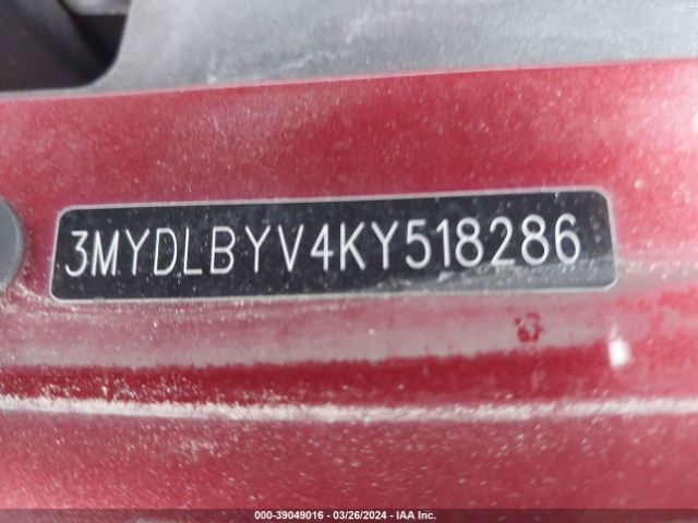 3MYDLBYV4KY518286 Toyota YARIS LE
