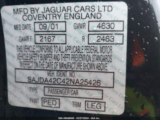 2002 JAGUAR XK8 SAJDA42C42NA25426 Photo 8