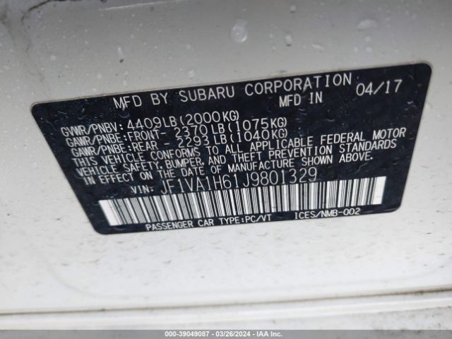 JF1VA1H61J9801329 Subaru Wrx Limited