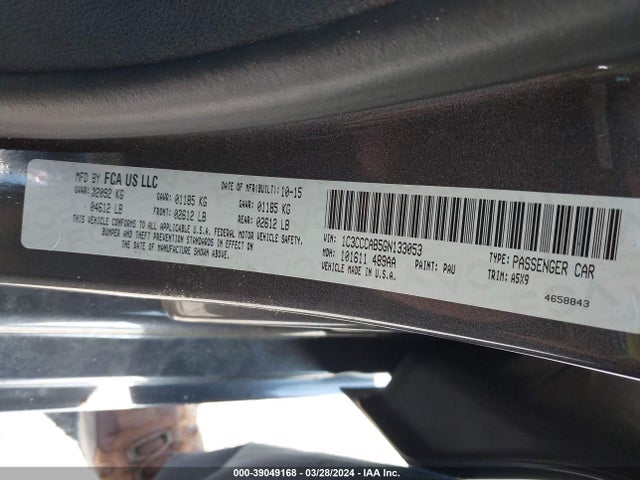 Chrysler 200 Limited 2016 1C3CCCAB5GN133053 Image 9