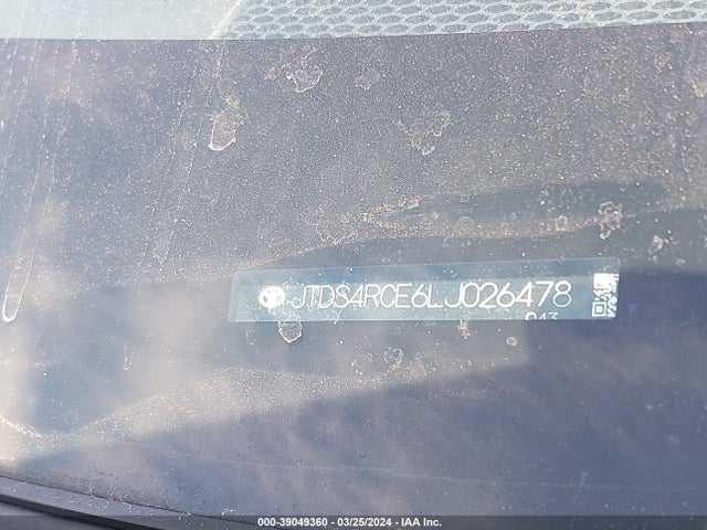 Toyota COROLLA SE 2020 JTDS4RCE6LJ026478 Image 9
