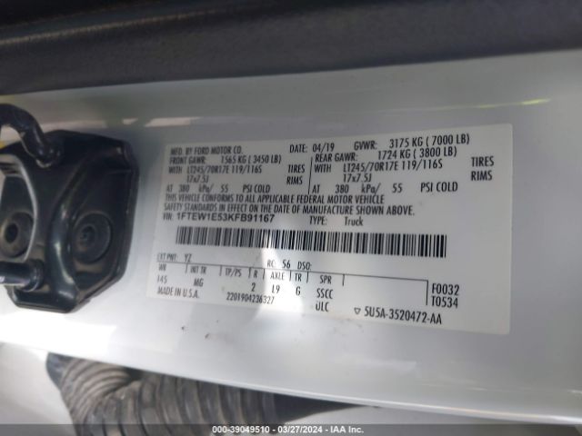 1FTEW1E53KFB91167 Ford F-150 Xlt