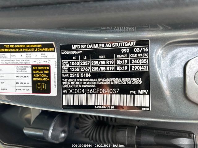 WDC0G4JB6GF084037 Mercedes-Benz GLC 300