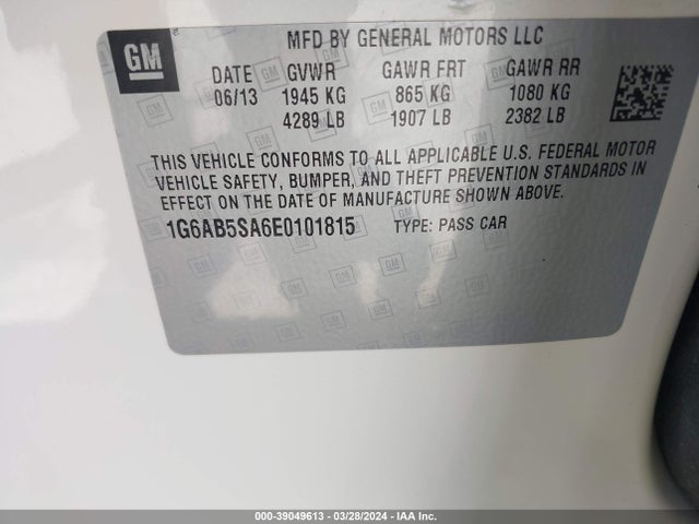 Cadillac ATS LUXURY 2014 1G6AB5SA6E0101815 Image 9