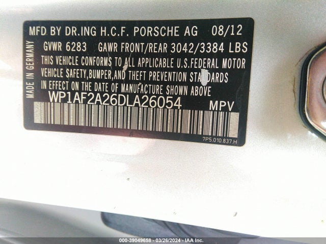 2013 PORSCHE CAYENNE WP1AF2A26DLA26054 Photo 8