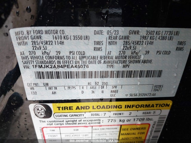 Ford Expedition Limited Max 2023 1FMJK2A84PEA45076 Image 9