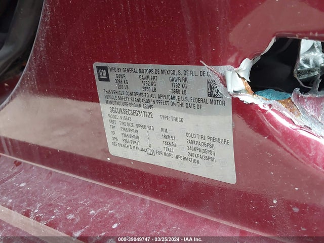Chevrolet Silverado 1500 2lz 2014 3GCUKSEC3EG317722 Image 9