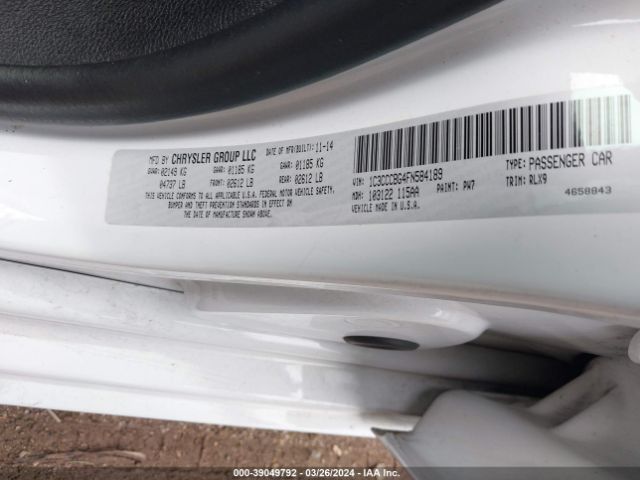 1C3CCCBG4FN584189 Chrysler 200 S
