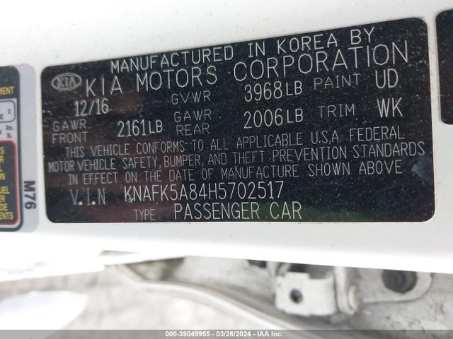 KIA FORTE LX 2017 KNAFK5A84H5702517 Image 9