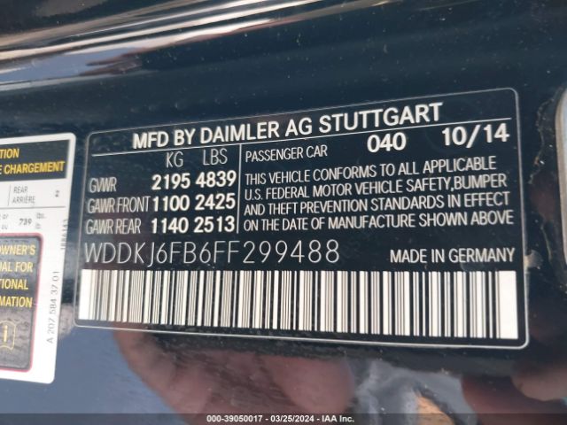 WDDKJ6FB6FF299488 Mercedes-Benz E 400