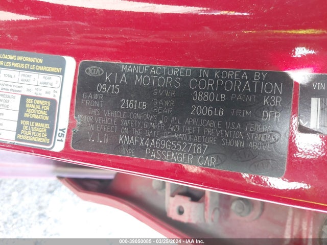KIA FORTE LX 2016 KNAFX4A69G5527187 Image 9
