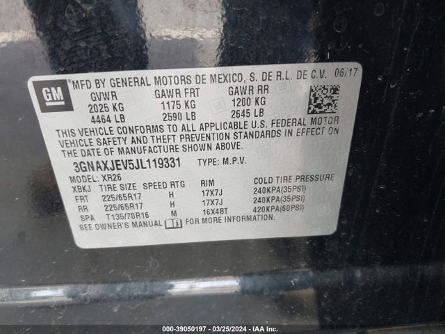Chevrolet EQUINOX LT 2018 3GNAXJEV5JL119331 Image 9