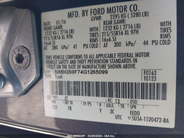 2016 FORD TRANSIT CONNECT NM0GS9F74G1265099 Photo 8