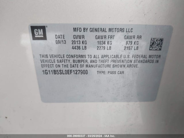 Chevrolet Malibu 1ls 2014 1G11B5SL0EF127900 Image 9