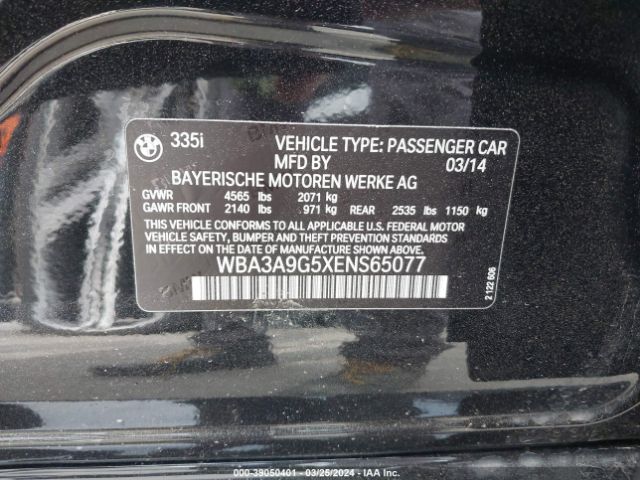 WBA3A9G5XENS65077 BMW 335i
