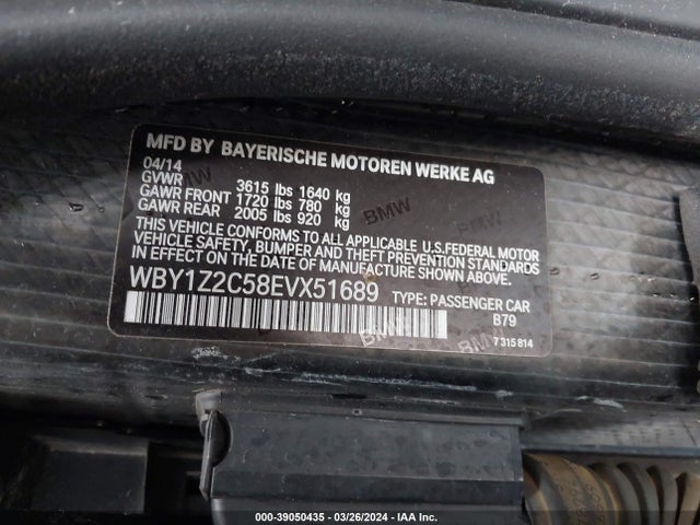 WBY1Z2C58EVX51689 BMW I3