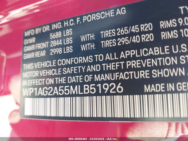 2021 PORSCHE MACAN WP1AG2A55MLB51926 Photo 8