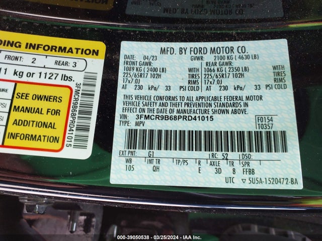 Ford Bronco Sport Big Bend 2023 3FMCR9B68PRD41015 Image 9