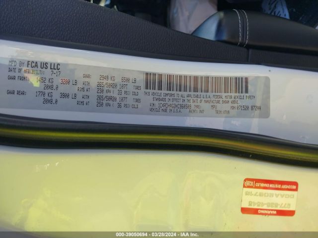 1C4RDHAG3HC960509 Dodge Durango Sxt Rwd