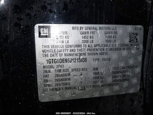 1GTG6DEN6J1215838 GMC CANYON SLT