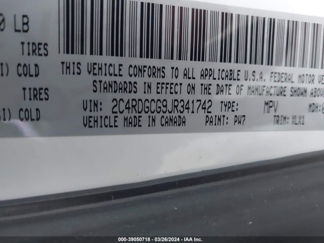 Dodge Grand Caravan Sxt 2018 2C4RDGCG9JR341742 Image 9