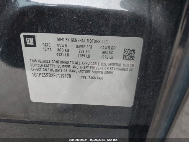 Chevrolet Cruze 2lt Auto 2015 1G1PE5SB3F7119178 Image 9