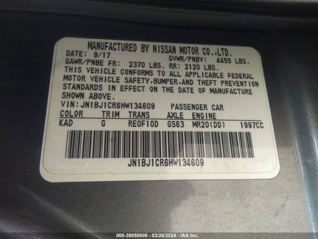 JN1BJ1CR6HW134609 Nissan Rogue Sport Sl