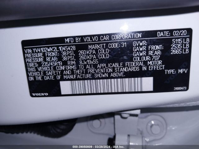 YV4102WK2L1045428 Volvo V60 Cross Country T5