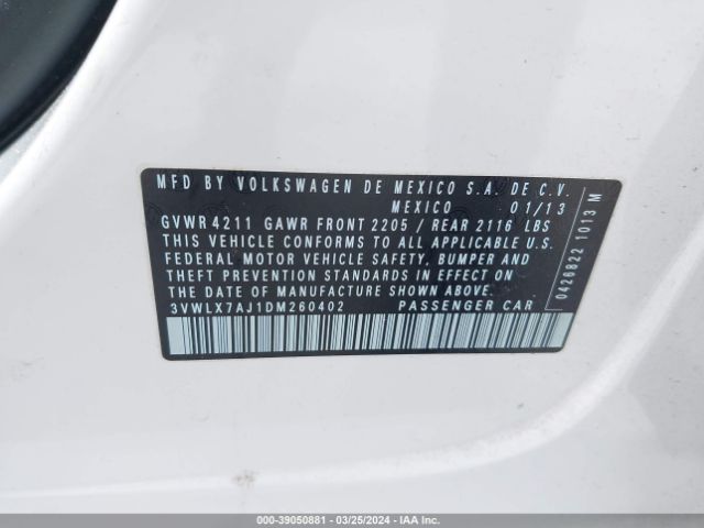 2013 VOLKSWAGEN JETTA 3VWLX7AJ1DM260402 Photo 8