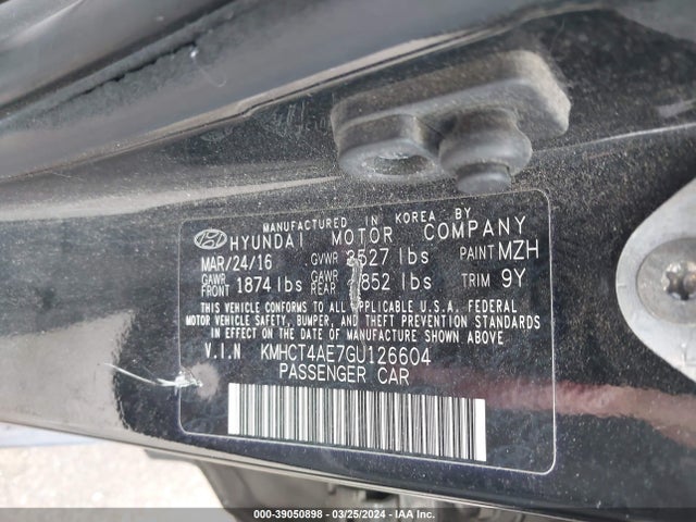 Hyundai ACCENT SE 2016 KMHCT4AE7GU126604 Image 9