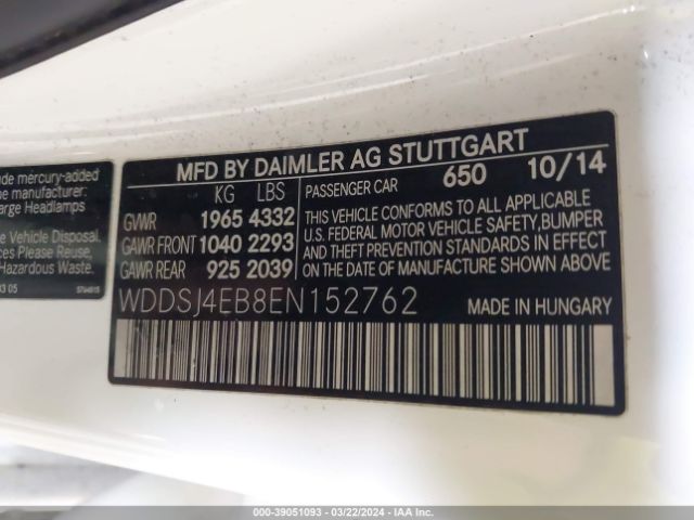 WDDSJ4EB8EN152762 Mercedes-Benz CLA 250
