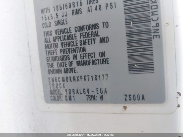 3N6CM0KNXFK718177 Nissan NV200 SV