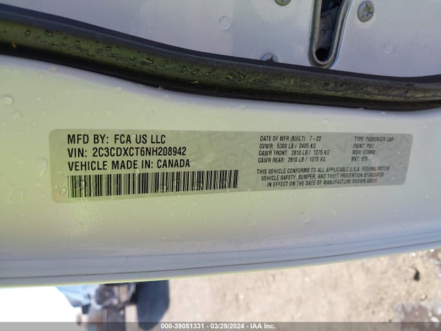 Dodge CHARGER R/T 2022 2C3CDXCT6NH208942 Image 9