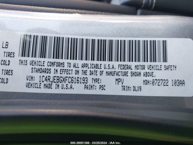 1C4RJEBGXFC616193 Jeep Grand Cherokee Limited