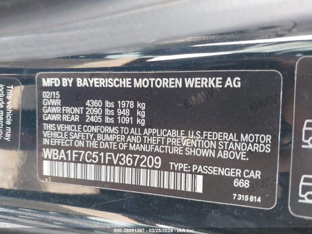 BMW 228i Xdrive 2015 WBA1F7C51FV367209 Image 9