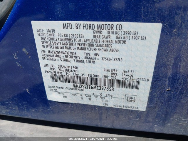 Ford ECOSPORT S 2021 MAJ3S2FE6MC397858 Image 9