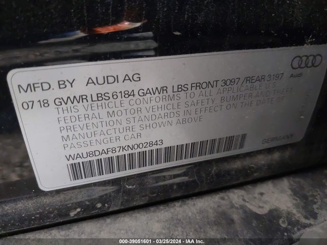 Audi A8 L 55 2019 WAU8DAF87KN002843 Image 9