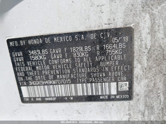 Honda FIT LX 2019 3HGGK5H49KM707015 Image 9