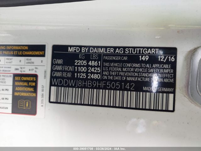 WDDWJ8HB9HF505142 Mercedes-Benz Amg C 63 S