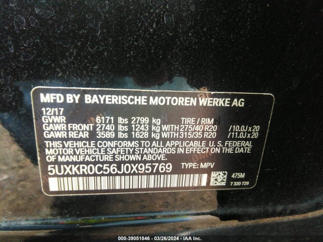 BMW X5 Xdrive35i 2018 5UXKR0C56J0X95769 Image 9