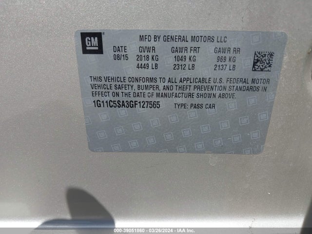 Chevrolet Malibu Limited Lt 2016 1G11C5SA3GF127565 Image 9