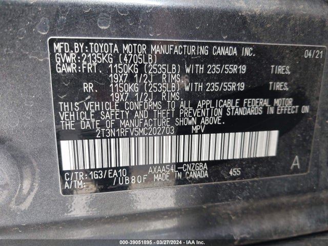 Toyota Rav4 Limited 2021 2T3N1RFV5MC202703 Image 9