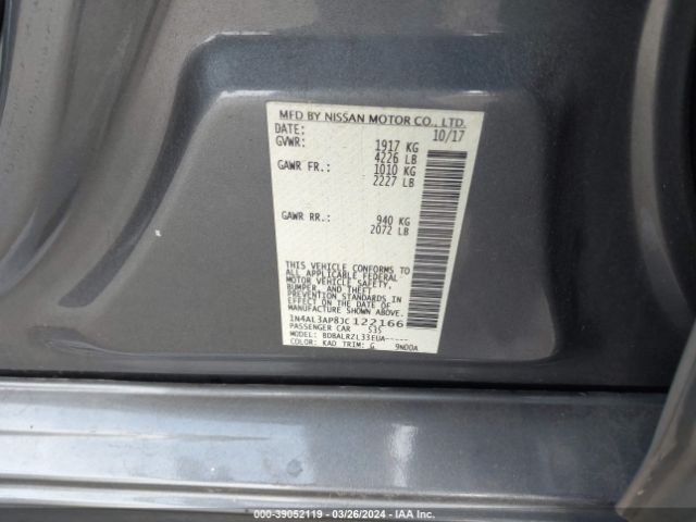 1N4AL3AP8JC122166 Nissan Altima 2.5 Sl