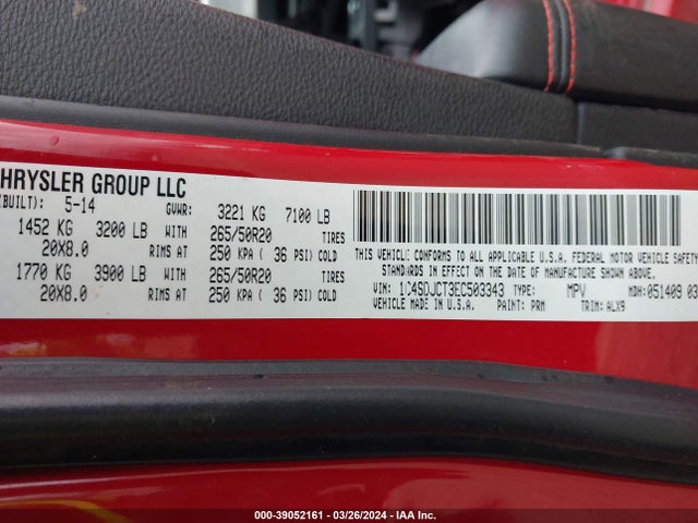 Dodge Durango R/t 2014 1C4SDJCT3EC503343 Image 9