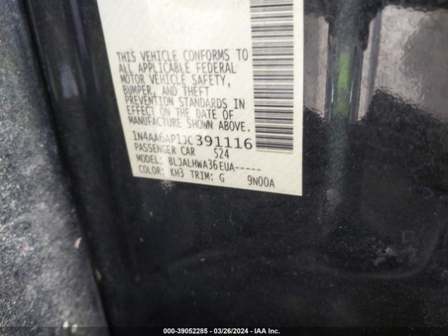 1N4AA6AP1JC391116 Nissan Maxima 3.5 Platinum