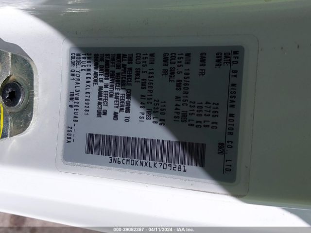 3N6CM0KNXLK709281 Nissan Nv200 Compact Cargo S Xtronic Cvt